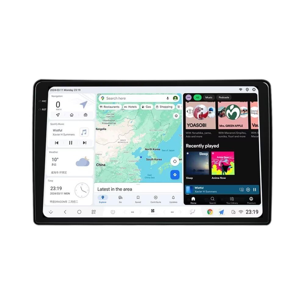 DUDUAUTO Android 13 Radio Stereo for Honda Element 2002-2011 - (12GB+512GB), Biorunn DUDU7 10.36 Inch 2K Dual Band GPS Wireless Car-Play Android Auto Navi Upgrade Dash Kit DSP