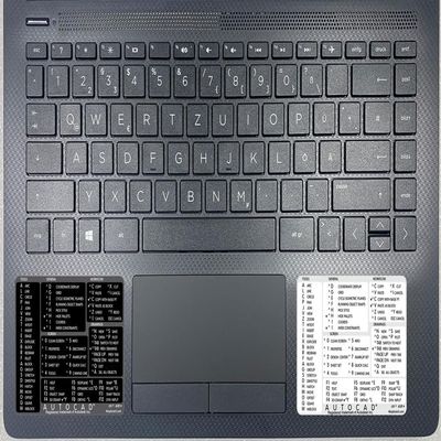AutoCAD Reference Keyboard Hotkeys Sticky Labels for Windows Black, White Background