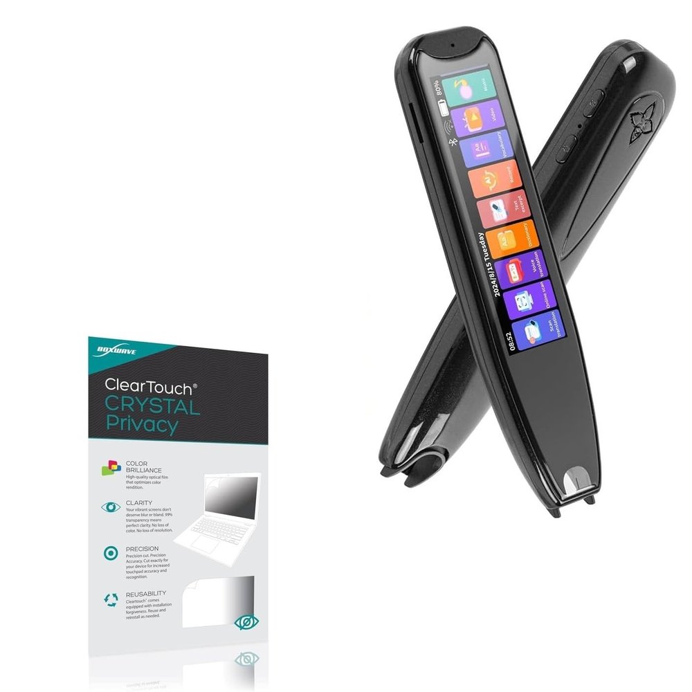 BoxWave Screen Protector Compatible with LATROVALE Scan Reader Pen Translator Device - ClearTouch Crystal Privacy (2-Pack), Privacy Screen Protector Flexible Film Clear