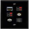 RiteAV CAT7 Coax HDMI RCA White 2 Speaker Flat/Solid Wall Plate [Black] view 1
