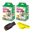 Fujifilm Instax Mini Instant Camera Film with Sandisk 32 GB USB Flash Drive + 2 x Mini Twin Packs (40 Sheets) and Buzz-Photo Microfiber Cleaning Cloth view 1
