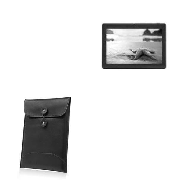 BoxWave Case Compatible with iRulu AK307 - Nero Leather Envelope, Leather Wallet Style Flip Cover