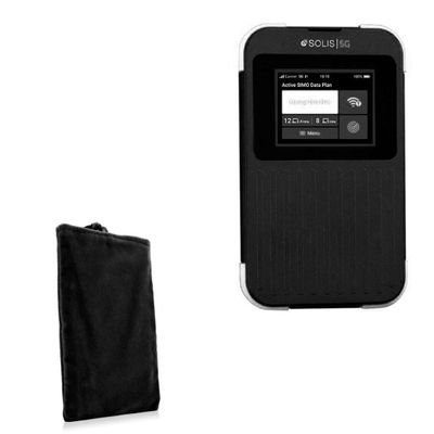 BoxWave Case Compatible with SIMO Solis 5G - Velvet Pouch, Soft Velour Fabric Bag Sleeve with Drawstring - Jet Black
