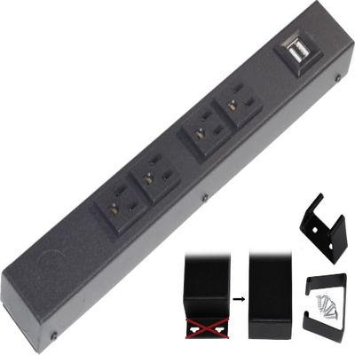 12 Hardwired Power Strip (NO Power Cord), 4 Vertical Outlets (NOT Tamper Resistant), NO Ears (Without mounting tabs), 15A (NOT a 20 Amp Unit), USB, Black
