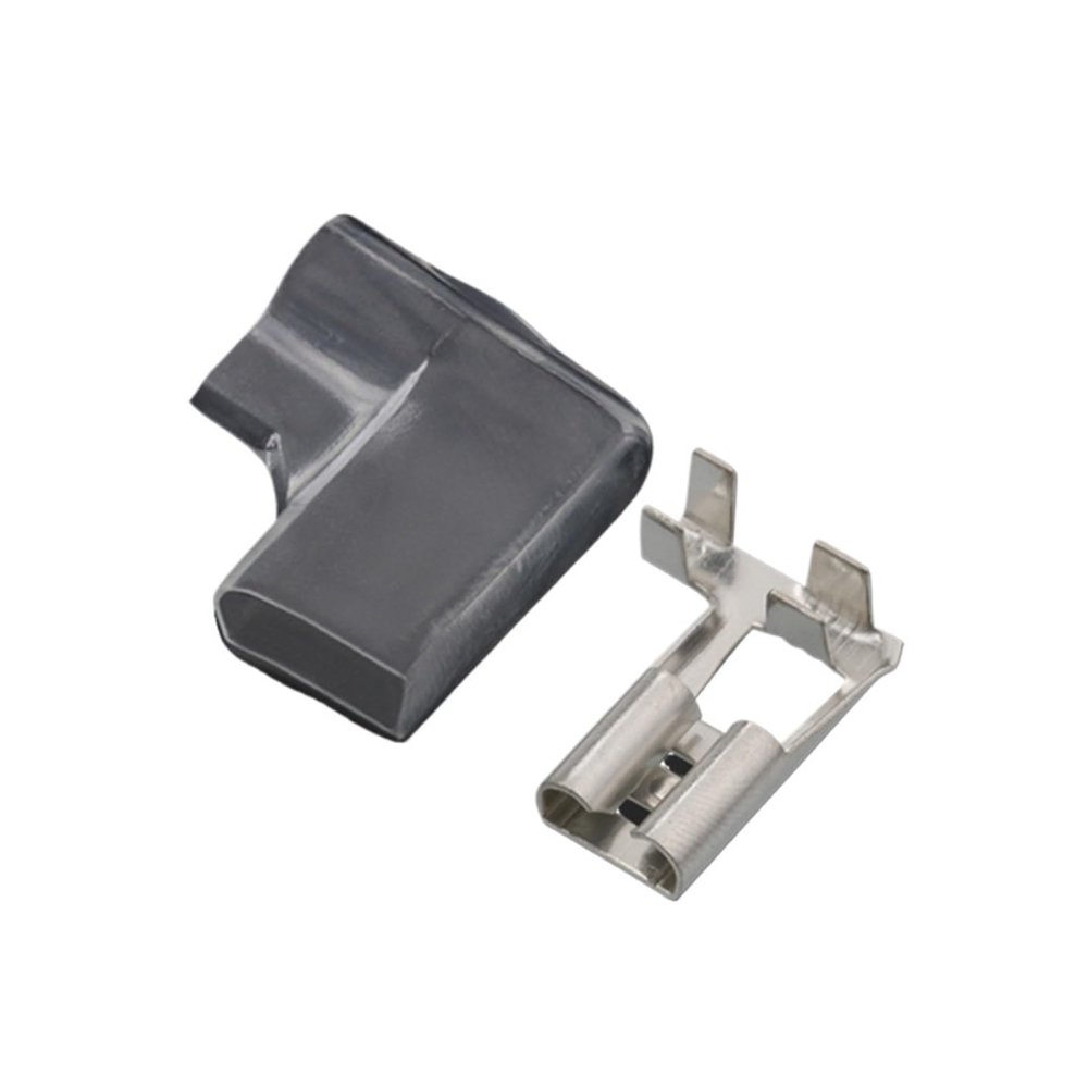 100Sets(200pcs) 6.3 Female Flag-Shaped with Jacket Crimp Splice Terminals Wiring Spring Cold Pressed Wire Cable Connector