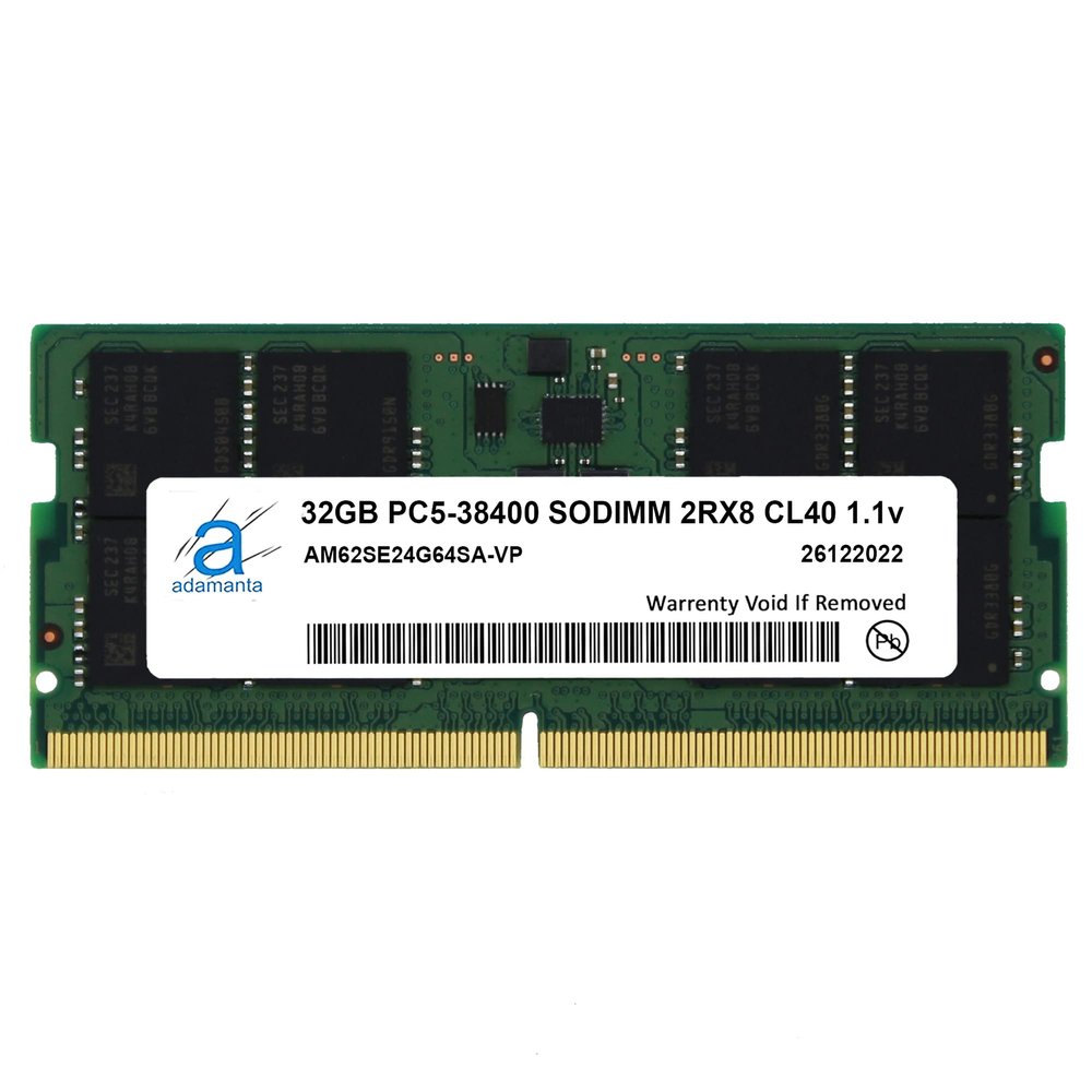 Adamanta 32GB (1x32GB) Compatible with MSI CreatorPro Z17 A12U, A12UKST, A12UMST Mobile Workstation Laptop DDR5 4800MHz PC5-38400 SODIMM 2Rx8 CL40 1.1v 262 Pin Notebook Memory RAM Upgrade