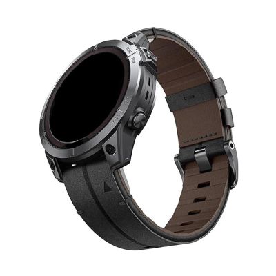 22mm 26mm Quick fit WatchBand For Garmin Fenix8/7/6/5 3HR 935 945 Genuine Leather Strap(Black,22mm(MARQ series))