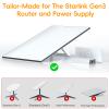 YaCeSyn for Starlink Gen 3 Router Mount, 2 in 1 Wall Holder for Starlink V3 Mesh Router and Power Supply Mounting Kit, Star Link Internet Kit Satellite, Signal Integrity Space Saving Desk Bracket view 2