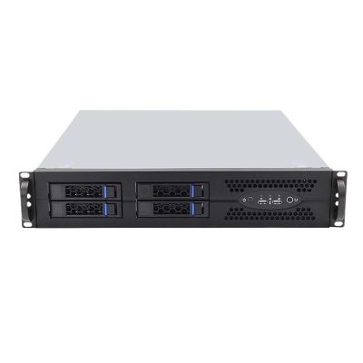 Boartechs 2U 4Bay Hotswap Rack Mount Server Case with Flexible Horizontal Expansion Slot Support GPU Network Card(with 600W PSU)