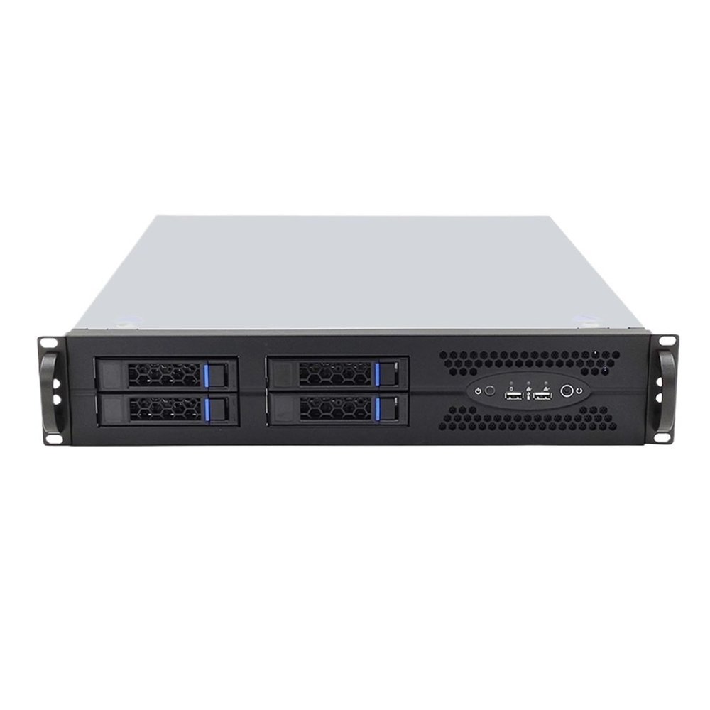 Boartechs 2U 4Bay Hotswap Rack Mount Server Case with Flexible Horizontal Expansion Slot Support GPU Network Card(with 600W PSU)