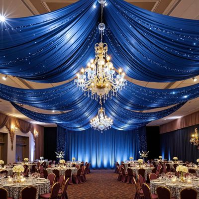 10 Panels 5ftx30ft Royal Blue Ceiling Drapes for Wedding Parties  30 FT Extra Long Thick Polyester Wrinkle-Free Drapery Tent Decor Decorations for Birthday Party Ceremony Stage Swag