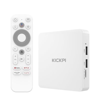 KICKPI KP1 Android TV Box 12.0 Google Certified 4K Streaming Device with Voice Search 2GB RAM 32GB ROM, Dolby Audio, Bluetooth 5.0 Chromecast Built-in, Smart Home Control (White)