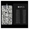 60/90/100/240PCS Ring Terminal Cable Shoes Lugs 35mm2 Tinned Copper Lug Wire Eye Connectors Bare 60 Terminals Lugs Wire Copper Kit(90PCS) view 2