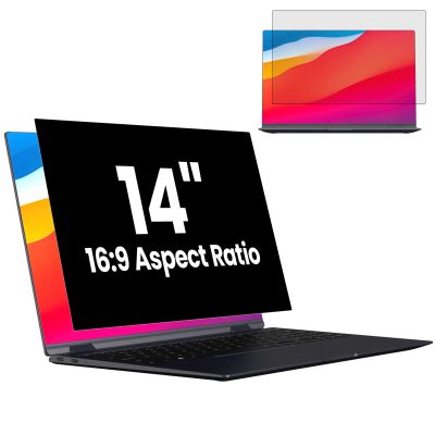 GUDTEKE HD Laptop Privacy Screen 14 inch, Upgraded Laptop Privacy Screen for 16:9 Widescreen Removable Anti Glare Cover and Blue Light UV-Blocking Filter