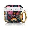 Cute Case Cover Compatible with AirPods 4th Generation 2024, Shockproof for Women & Girls with Cute Golden Round Buckle Protective, Anti-Drop Design(Cute Boho Mushroom) view 1