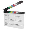 Professional Movie Directors Clapboard, Acrylic Film Directors Clapboard TV Movie Action Board Film Cut Prop Acrylic Director Scene Clapperboard Slate with Pen (Color whiteboard view 4