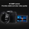 4K Digital Camera 60FPS 56MP 3in 16X Zoom 270 Deg Rotation for Travel Camping view 3