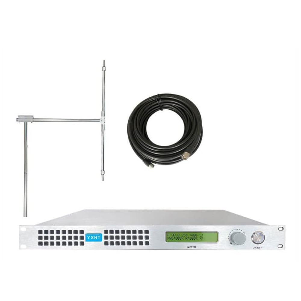 150W Professional FM Broadcast Transmitter with Antenna and Cable, Long Range 150watt FM Radio Broadcast Transmitter Kit for Church and Radio Station,Home