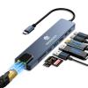 8 in 1 USB C HUB,USB C Multiport Adapter with 4K HDMI, PD100W, USB C Port,USB 3.0,USB 2.0, RJ45 Ethernet, SD/TF Card Reader, Docking Station Compatible with MacBook Pro/Air/Laptops/Dell XPS/iPad view 1