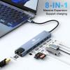 8 in 1 USB C HUB,USB C Multiport Adapter with 4K HDMI, PD100W, USB C Port,USB 3.0,USB 2.0, RJ45 Ethernet, SD/TF Card Reader, Docking Station Compatible with MacBook Pro/Air/Laptops/Dell XPS/iPad view 2