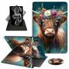 ACWDMKH for iPad Pro 13 Inch Case 2024 (M4),360 Degree Rotating Swivel PU Leather Stand Flip Folio Cover with Auto Wake/Sleep Case for iPad Pro 13 Inch 2024,Cute Highland Cow view 1