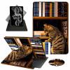ACWDMKH for iPad Pro 13 Inch Case 2024 (M4),360 Degree Rotating Swivel PU Leather Stand Flip Folio Cover with Auto Wake/Sleep Case for iPad Pro 13 Inch 2024,Cat Bookshelf view 1
