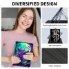 ACWDMKH for iPad Pro 13 Inch Case 2024 (M4),360 Degree Rotating Swivel PU Leather Stand Flip Folio Cover with Auto Wake/Sleep Case for iPad Pro 13 Inch 2024,Glitter Wolf Moon view 4