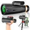 12x60 Monocular Telescope with Smartphone Holder & Sturdy Tripod, High Powered SMC & BAK4 Scope, Birthday Gifts for Men Dad Him Husband Teen, Outdoors Survival Hiking Gear, White Elephant Gift view 1