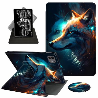 ACWDMKH for iPad Pro 13 Inch Case 2024 (M4),360 Degree Rotating Swivel PU Leather Stand Flip Folio Cover with Auto Wake/Sleep Case for iPad Pro 13 Inch 2024,Blue Glitter Wolf