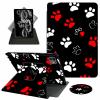 ACWDMKH for iPad Pro 13 Inch Case 2024 (M4),360 Degree Rotating Swivel PU Leather Stand Flip Folio Cover with Auto Wake/Sleep Case for iPad Pro 13 Inch 2024,White Red Paw view 1