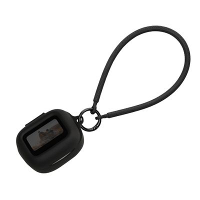 kwmobile Case Compatible with JBL Live Flex 3 / Live Buds 3 / Live Beam 3 - Silicone Headphones Cover with Hand Strap - Black
