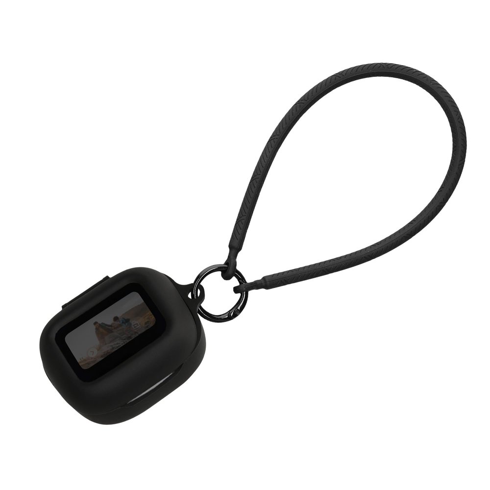 kwmobile Case Compatible with JBL Live Flex 3 / Live Buds 3 / Live Beam 3 - Silicone Headphones Cover with Hand Strap - Black