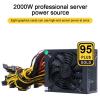 NFRFK 1800W to 2000W 110V-220V ATX ETH Bitcoin Mining Power Supply 95% Efficiency Support 8 Display Cards GPU for BTC Bitcoin Miner(1800-2000W A US) view 2