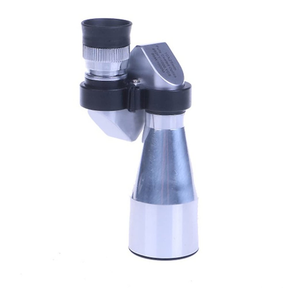 Portable 12x32 Mini Monocular Telescope Silver Metal Optical Monoculars(10X25)