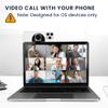 kwmobile Phone Mount Holder Compatible with Apple MacBook OS Ventura/iOS 16 iPhone 16 15 14 13 12 Mount - Phone Laptop Attachment - Black view 3