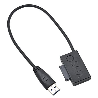 FUKUZL 5Gbps USB 3.0 to 6+7 13Pin Slim SATA Slimline Cable with LED Indicator for Laptop ODD Optical Bay for HDD Caddy Adapter