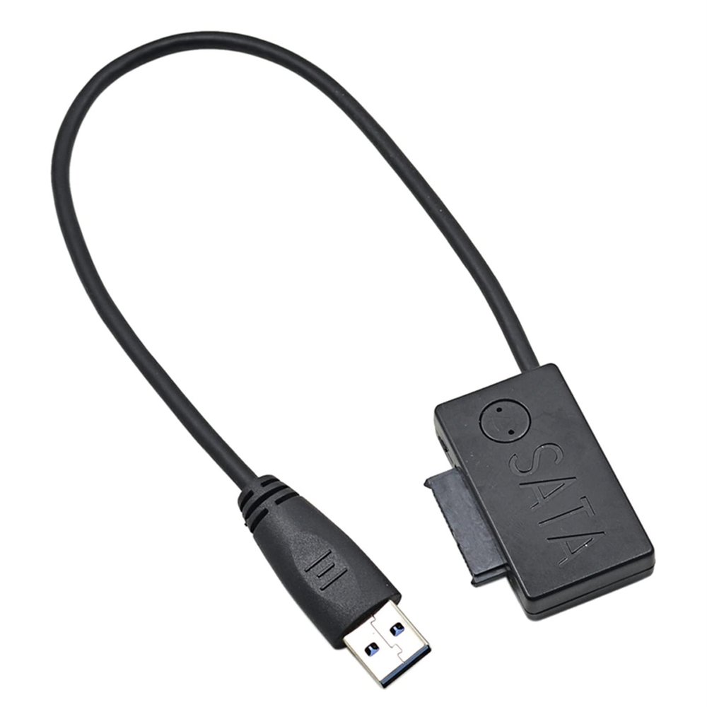 FUKUZL 5Gbps USB 3.0 to 6+7 13Pin Slim SATA Slimline Cable with LED Indicator for Laptop ODD Optical Bay for HDD Caddy Adapter