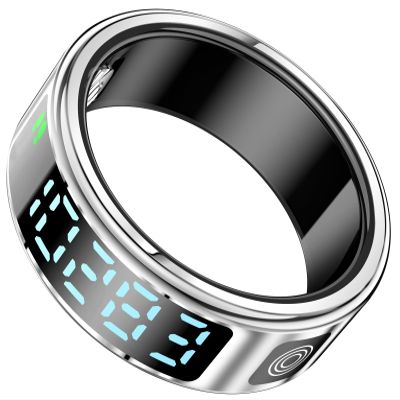 CNBRO Smart Ring for Men Women Health Ring Heart Rate Monitor Blo-Oxy Fitness Tacker Ring Sleep Monitor Calories Step Counter Waterproof Gesture Remote Control Compatible with iOS Android Phones