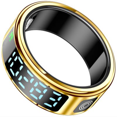 CNBRO Smart Ring for Men Women Health Ring Heart Rate Monitor Blo-Oxy Fitness Tacker Ring Sleep Monitor Calories Step Counter Waterproof Gesture Remote Control Compatible with iOS Android Phones