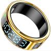 CNBRO Smart Ring for Men Women Health Ring Heart Rate Monitor Blo-Oxy Fitness Tacker Ring Sleep Monitor Calories Step Counter Waterproof Gesture Remote Control Compatible with iOS Android Phones view 1