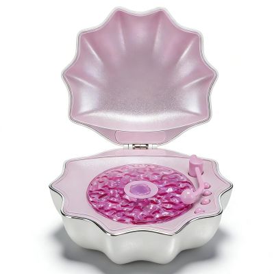 Shell Wave Retro Themed Speaker with 7 Colors Mood Lamp, Stereo Sound Shell Shaped Music Player for Bedroom, Purple