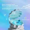 Shell Wave Retro Themed Speaker with 7 Colors Mood Lamp, Stereo Sound Shell Shaped Music Player for Bedroom, Purple view 3