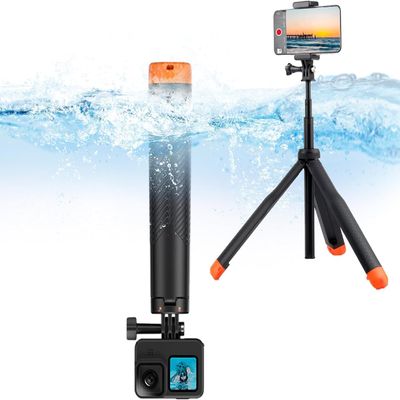 4 in 1 Floating Selfie Stick, Underwater Pole Monopod Hand Grip Tripod Stand, Action Cameras as Floating Tripod, Hand Grip Tripod Stand for Action 5 Pro, 4, 3, for X4,