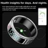 CNBRO Smart Ring for Men Women Health Ring Heart Rate Monitor Blo-Oxy Fitness Tacker Ring Sleep Monitor Calories Step Counter Waterproof Gesture Remote Control Compatible with iOS Android Phones view 2