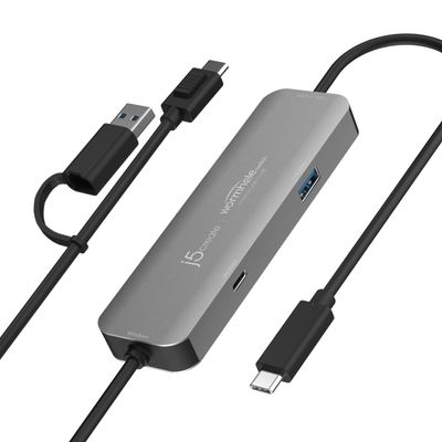 j5create iPad/iPhone to Windows Collaboration Sharing Hub, Use iPad as a Second Display for Windows Laptop, Transfer Files Between iPhone and Win PC, Wormhole Switch CrossLink (JCH422)