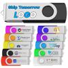 16GB 10Pcs Custom Personalized USB 3.0 Flash Drive, Bulk Promotional USB Thumb Drives with Metal Keychains, Printing Your Text & Logo on Double-Sided for Office/School/Company ADs/Photography view 1