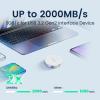 DIGIERA 4TB Magnetic Portable SSD, External Solid State Drives with USB-C 3.2 Gen 2x2, Speed Up to 2000MB/s, Compact & Durable, Compatible with iPhone 15/16 Series and Other USB-C Devices, White view 4