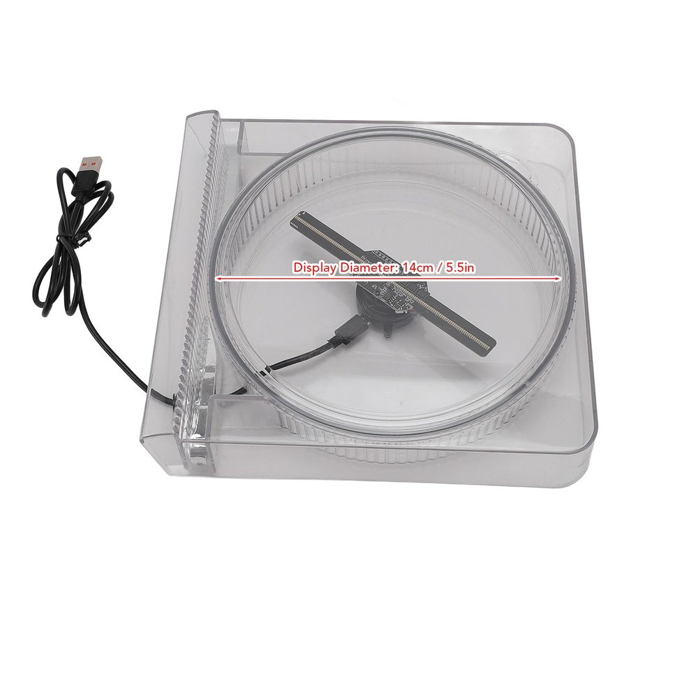 3D Hologram Fan, 14cm 128 LED Holographic Projector with 170 Viewing Angle, 2000x128 Resolution App Control 3D LED Fan Display for Business, Store Shop, Party