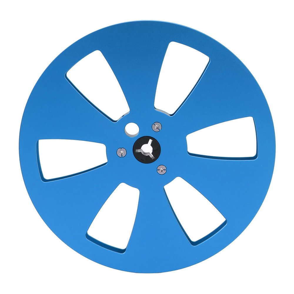 1/4 7 Inch Empty Tape Reel, Aluminum Alloy Recording Takeup Reel with 3 Hole for Reel to Reel Tape Recorder for Open Reel Sound Deck (Blue Black)