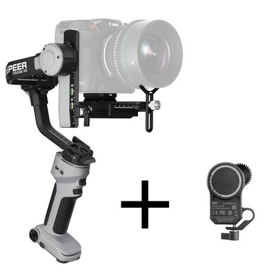 ZHIYUN Crane 4E [Official] Gimbal Stabilizer for Camera with Tripod + TransMount Servo Follow Focus Focus/Zoom Controller (CMF-06 Max)